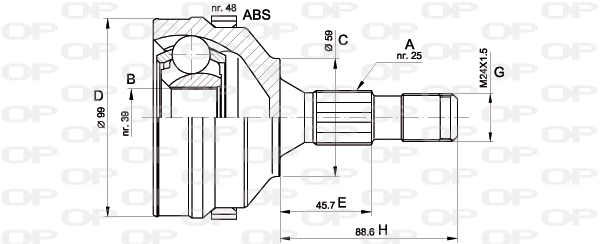 Jeu de joints, arbre de transmission OPEN PARTS CVJ5275.10