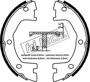 Jeu de mâchoires de frein, frein de stationnement fri.tech. 1034.120