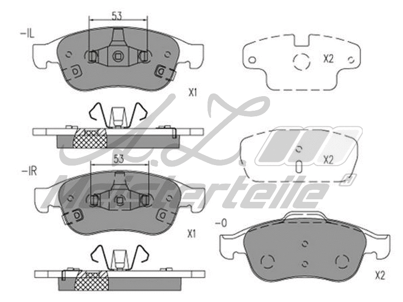 Kit de plaquettes de frein, frein à disque A.Z. Meisterteile AZMT-44-022-2006