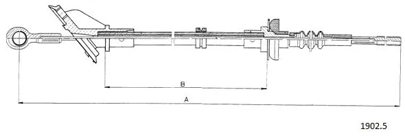 Tirette à câble, commande d'embrayage CABOR 1902.5