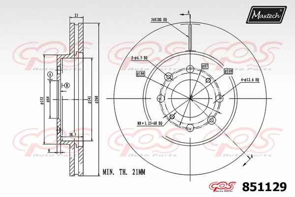 Disque de frein MAXTECH 851129