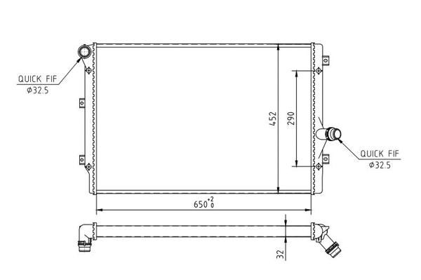 Radiateur, refroidissement du moteur HART 606 522