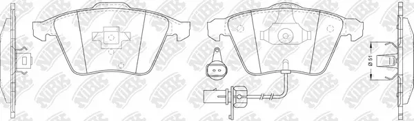 Kit de plaquettes de frein, frein à disque NiBK PN0352W