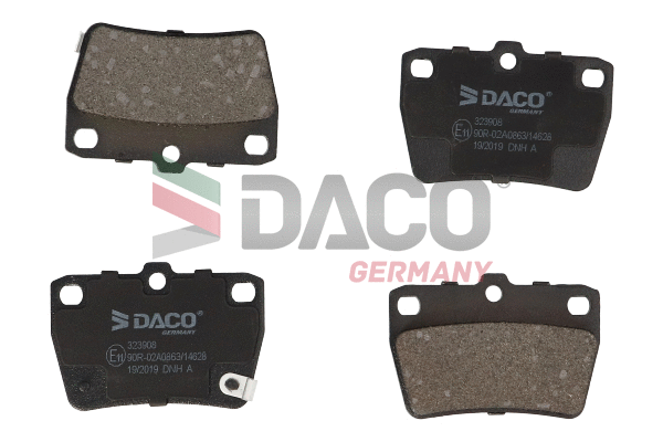 Kit de plaquettes de frein, frein à disque DACO Germany 323908