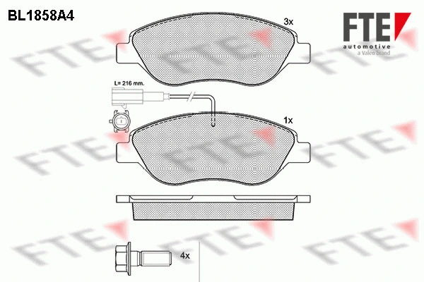 Kit de plaquettes de frein, frein à disque FTE 9010435