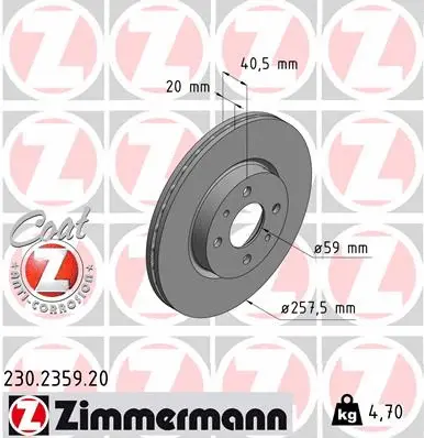 Disque de frein ZIMMERMANN 230.2359.20