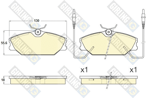 Kit de plaquettes de frein, frein à disque GIRLING 6120121