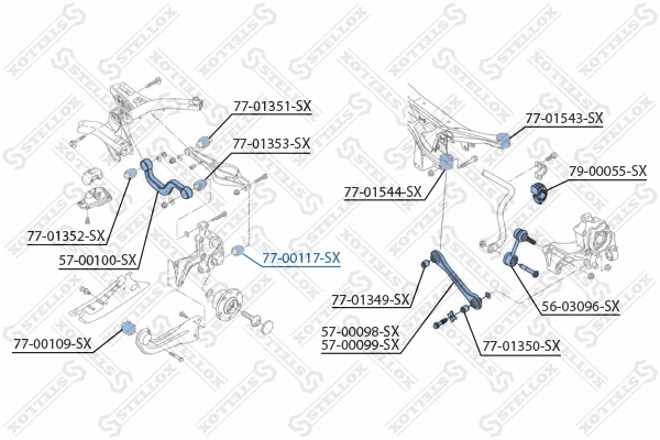 Suspension, bras de liaison STELLOX 77-00117-SX