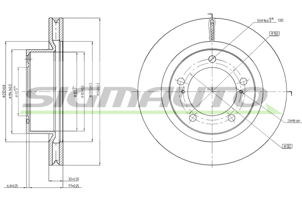 Disque de frein SIGMAUTO DBB798V