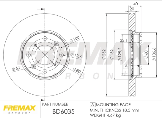 Disque de frein FREMAX BD-6035