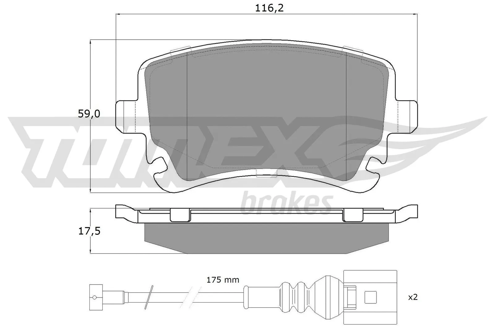 Kit de plaquettes de frein, frein à disque TOMEX Brakes TX 13-96