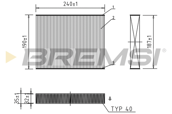 Filtre, air de l'habitacle BREMSI FC0092