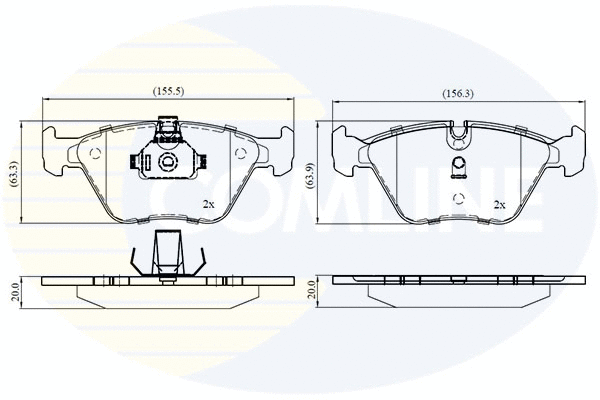 Kit de plaquettes de frein, frein à disque COMLINE CBP01744