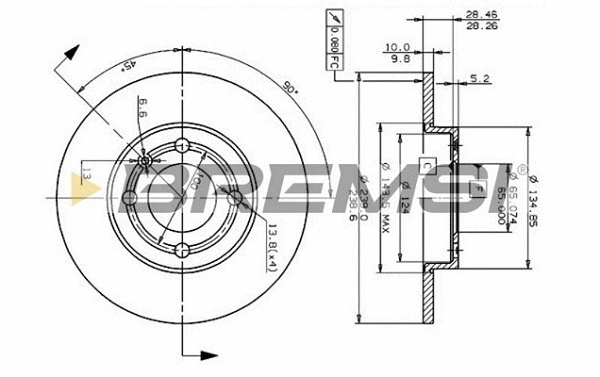 Disque de frein BREMSI CD6795S
