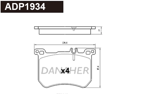 Kit de plaquettes de frein, frein à disque DANAHER ADP1934