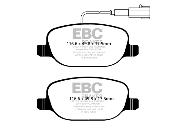 Kit de plaquettes de frein, frein à disque EBC Brakes DP32080C