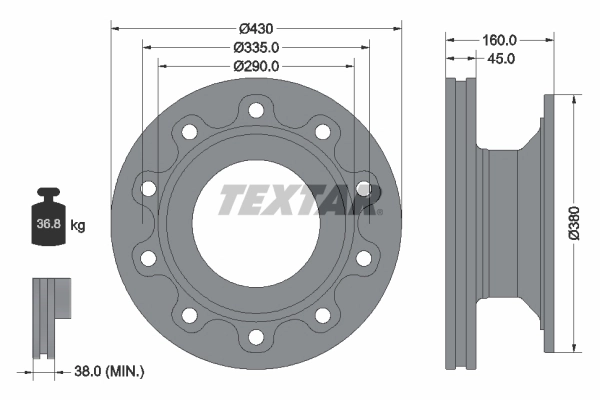 Disque de frein TEXTAR 93193200