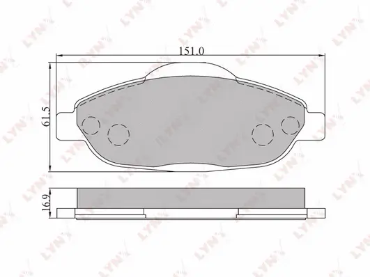 Kit de plaquettes de frein, frein à disque LYNXAUTO BD-6102