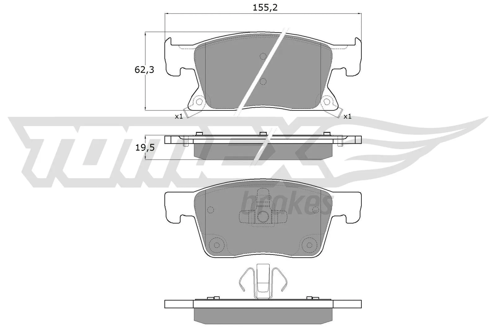 Kit de plaquettes de frein, frein à disque TOMEX Brakes TX 17-87