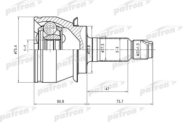 Jeu de joints, arbre de transmission PATRON PCV1480
