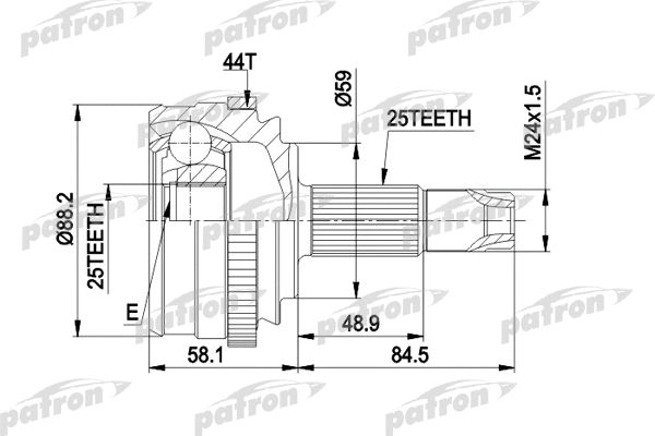 Jeu de joints, arbre de transmission PATRON PCV1214