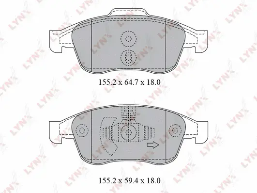 Kit de plaquettes de frein, frein à disque LYNXAUTO BD-6317