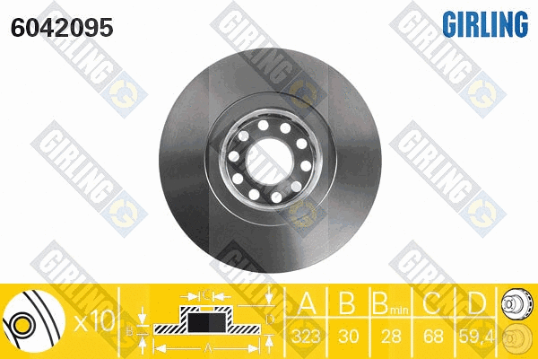 Disque de frein GIRLING 6042095