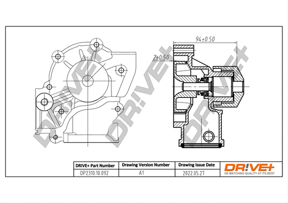 Pompe à eau, refroidissement du moteur Dr!ve+ DP2310.10.092