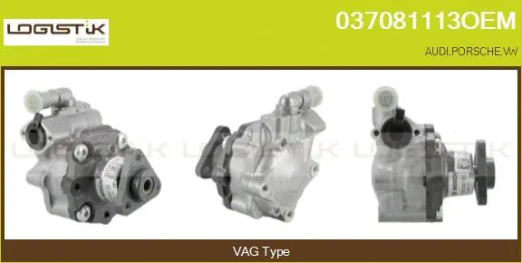 Pompe hydraulique, direction LGK 037081113OEM