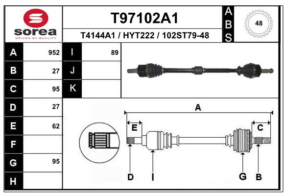 Arbre de transmission EAI T97102A1