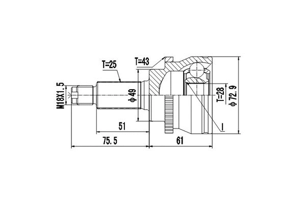 Jeu de joints, arbre de transmission DYNAMATRIX DCV857079