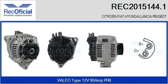 Alternateur RECOFICIAL REC2015144.1