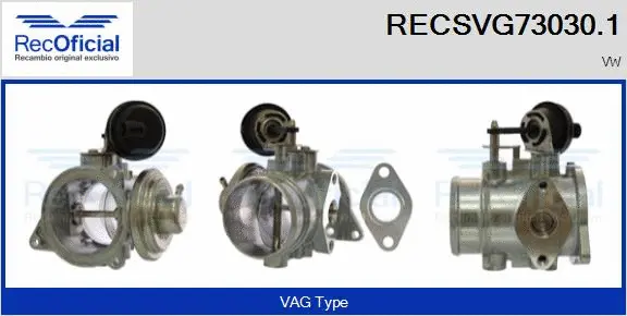 Vanne EGR RECOFICIAL RECSVG73030.1