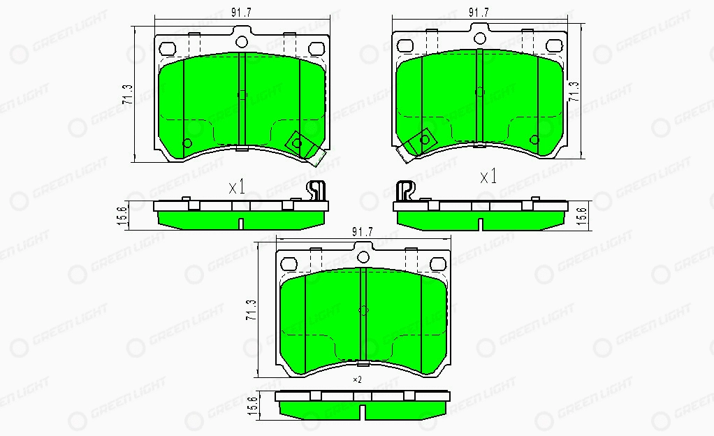 Kit de plaquettes de frein, frein à disque Automotive Adriado GLBP0376