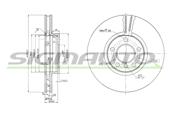 Disque de frein SIGMAUTO DBB256V