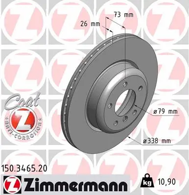 Disque de frein ZIMMERMANN 150.3465.20
