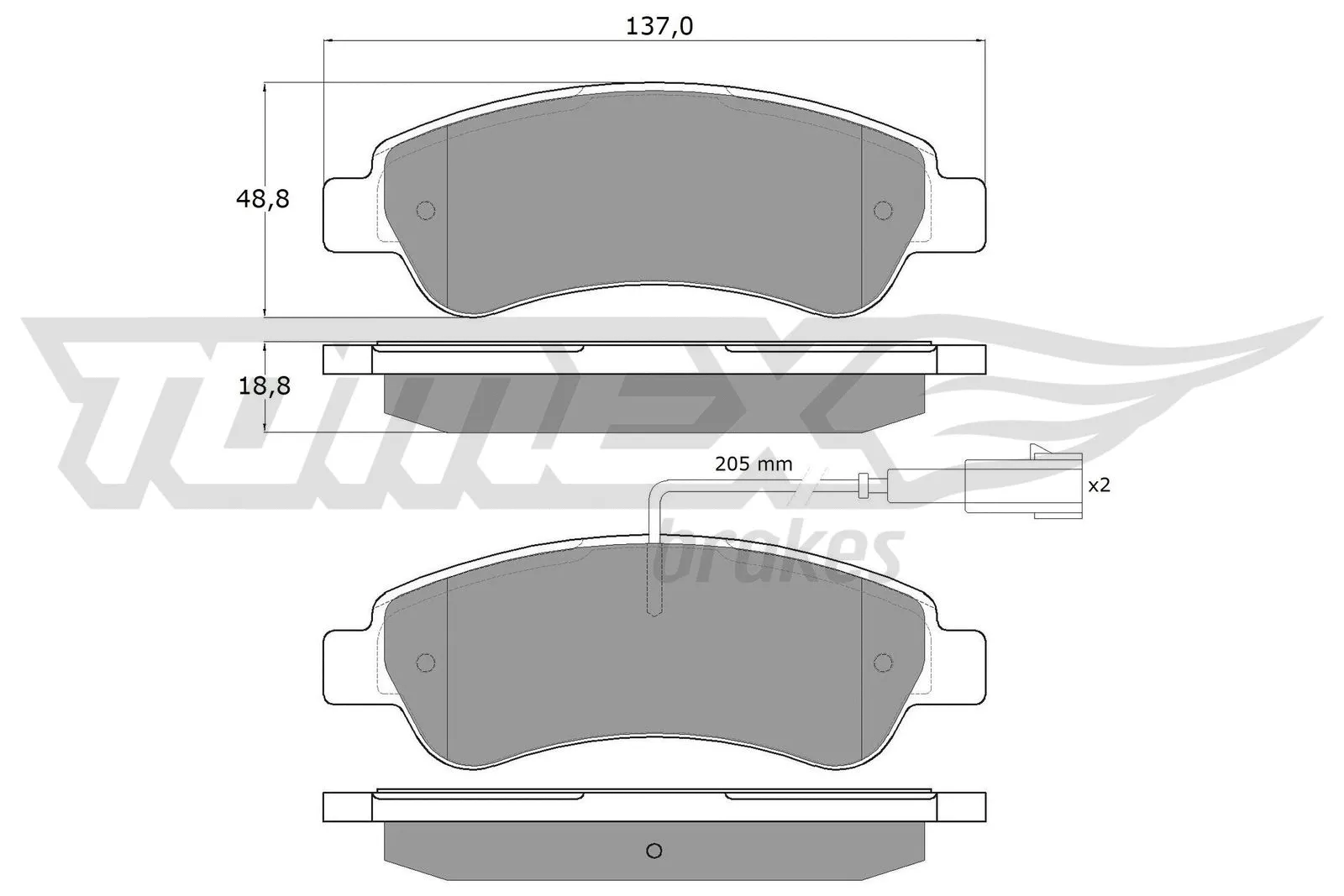 Kit de plaquettes de frein, frein à disque TOMEX Brakes TX 18-10