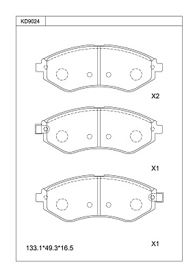 Kit de plaquettes de frein, frein à disque ASIMCO KD9024