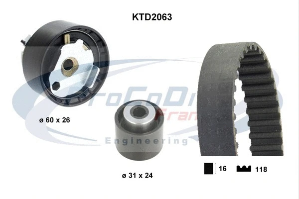 Kit de courroie crantée PROCODIS FRANCE KTD2063