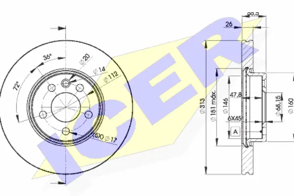 Disque de frein ICER 78BD1530-2