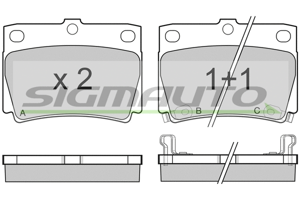 Kit de plaquettes de frein, frein à disque SIGMAUTO SPB057