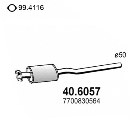 Silencieux central ASSO 40.6057