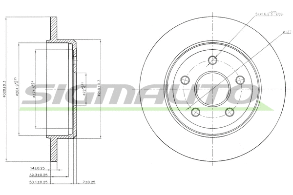 Disque de frein SIGMAUTO DBB813S