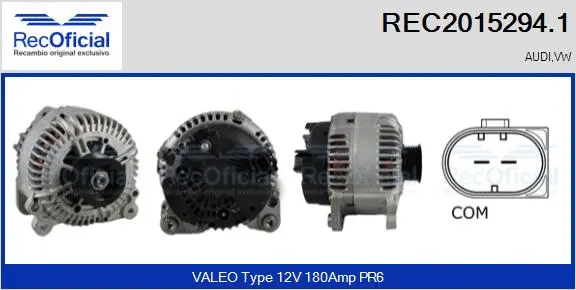 Alternateur RECOFICIAL REC2015294.1