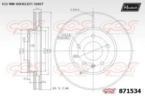 Disque de frein MAXTECH 871534