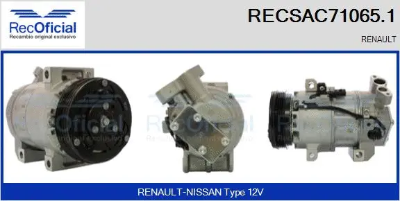 Compresseur, climatisation RECOFICIAL RECSAC71065.1
