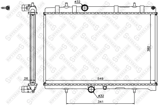 Radiateur, refroidissement du moteur STELLOX 10-25201-SX