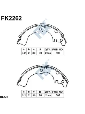 Jeu de mâchoires de frein FBK FK2262