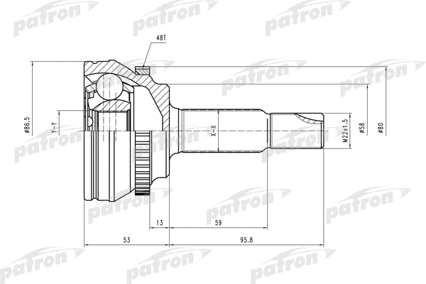 Jeu de joints, arbre de transmission PATRON PCV2131