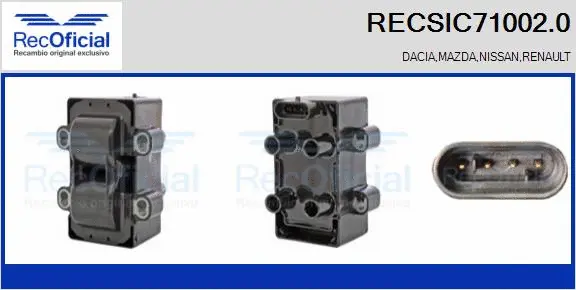 Bobine d'allumage RECOFICIAL RECSIC71002.0